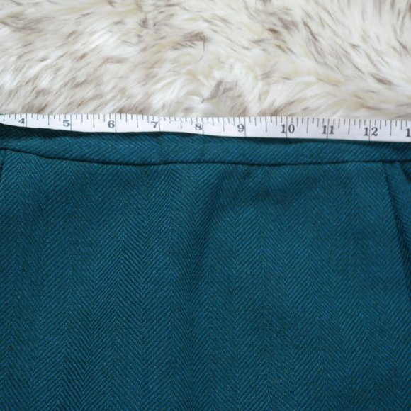 PENDLETON Vintage Virgin Woolen Mills Skirt Size 16 Herringbone Teal Side Pocket - Picture 5 of 8